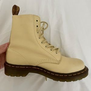 Dr. Martens 1460 Women's Leather Boots in Pascal Butter Yellow | Women’s Size 7